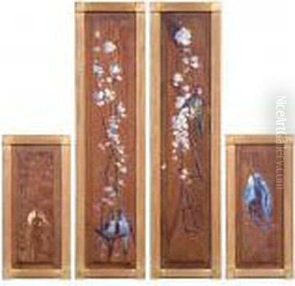 Four Decorative Wood Panels - view 1