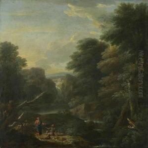 Arkadische Landschaft Mit
 Figurenstaffage.