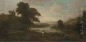 Travellers In An Italianate Landscape by George Lambert