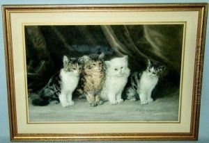 Quatre Chatons by Louis Eugene Lambert