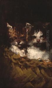 Gatitos En La Canasta by Louis Eugene Lambert