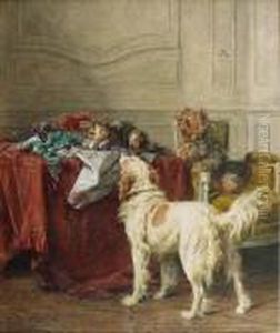 Chiens Et Chats by Louis Eugene Lambert