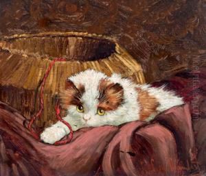 Spielendes Katzchen by Louis Eugene Lambert