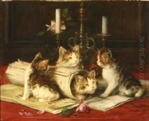 Kittens At Play by Louis Eugene Lambert