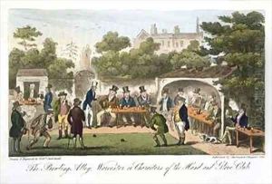 The Bowling Alley Worcester or Characters of the Hand and Glove Club by Isaac Robert Cruikshank