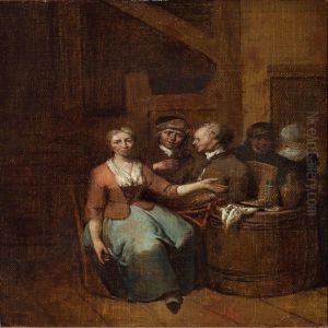 Interior From An Inn With Men And Women by Jan Baptist Lambrechts