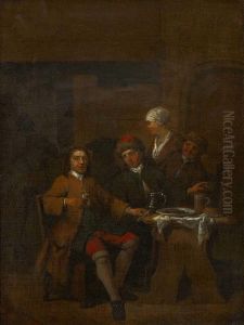 Herrenrunde In Der Wirtsstube by Jan Baptist Lambrechts