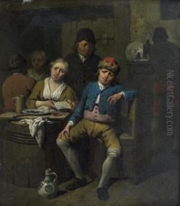 Couple Dans Une Taverne by Jan Baptist Lambrechts