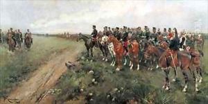 Parade in the field before His Majesty King Alfonso XIII by Josep Cusachs y Cusachs