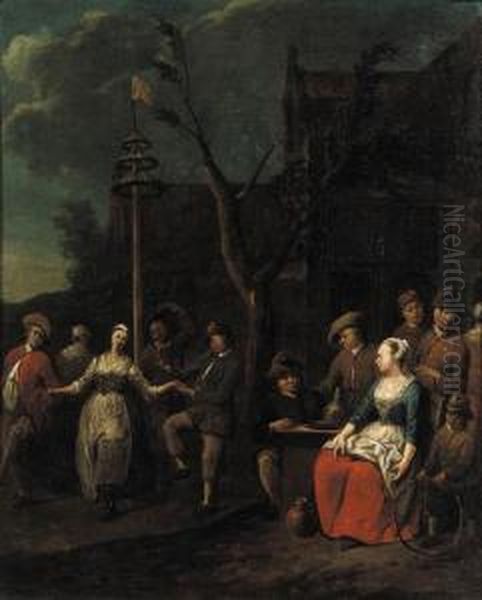Boors Dancing Around A Maypole - view 1