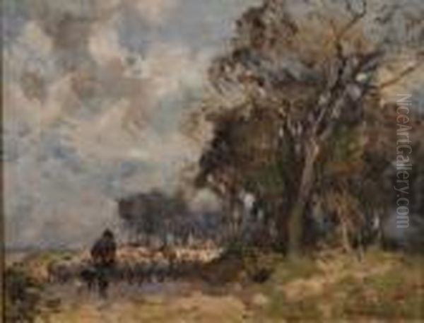 Shepherd On A Country Track - view 1
