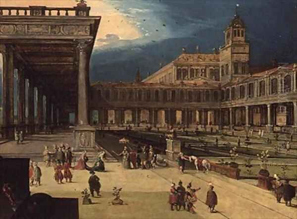 The Gardens and Courtyard of a Renaissance Palace - view 1