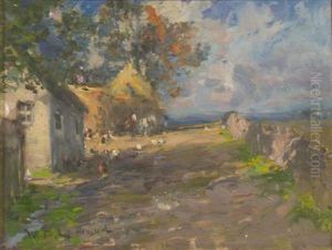 Hens On A Sun-dappled Avenue