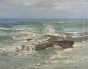 Waves Breaking Off The East Coast by William Bradley Lamond