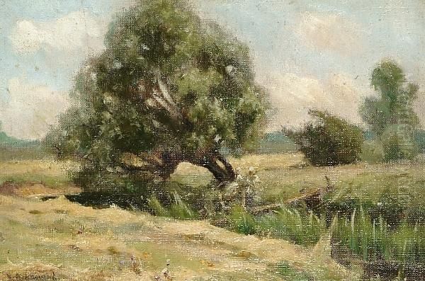 Country Landscape With Figures By A Tree - view 1