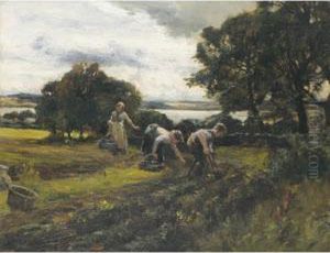 Gathering Potaoes, Menzieshill by William Bradley Lamond