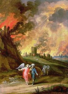 Lot and His Daughters Leaving Sodom by Louis de Caullery