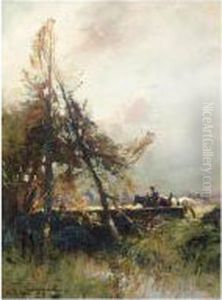 Tending Sheep; Crossing The Bridge by William Bradley Lamond