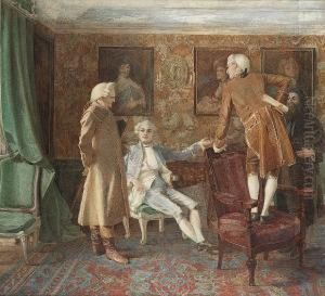 'school For Scandal'- Charles Surface Selling The Portraits Of His Ancestors by Thomas Reynolds Lamont