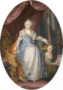 Portrait Of Catherine The Great by Johann Baptist the Elder Lampi