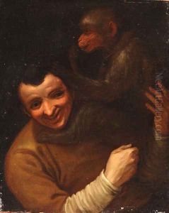 A man with a monkey by Annibale Carracci