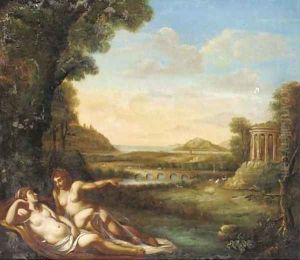 A classical landscape with nymphs reclining by a wood by Annibale Carracci