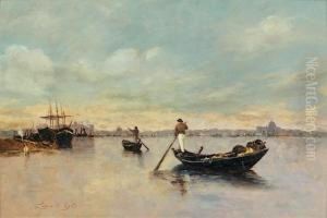Sandola Dans La Lagune, Venise by Egisto Lancerotto