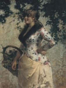 A Young Lady In A Vineyard A Young Lady In A Vineyard