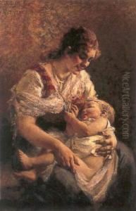 Mother And Child by Egisto Lancerotto
