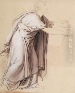 Lot De 6 Dessins Pour Tobie Rendant La Vue A Son Pere by Joseph Ferdinand Lancrenon