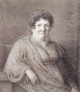 Portrait De Femme. by Joseph Ferdinand Lancrenon