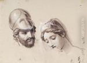 Lot De Huit Dessins A Rapprocher De Castor Et Polux Delivrant Helene