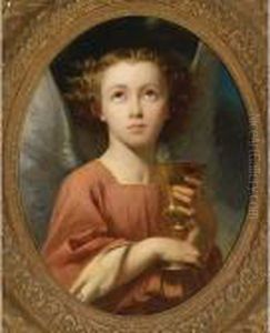 An Angel Holding A Chalice by Charles Zacharie Landelle