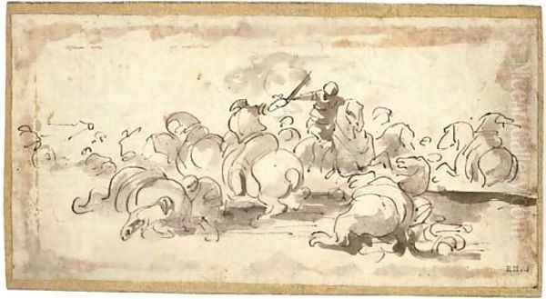 A cavalry skirmish by Jacques Courtois
