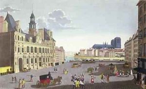 View of the Place de lHotel de Ville as seen from the Rue du Mouton by Henri Courvoisier-Voisin