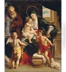The Holy Family with the Young Saint John the Baptist and an Angel by Denys Calvaert