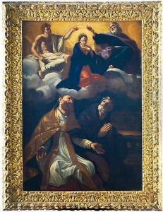 Incoronazione Della Vergine Tra Due Santicon Prestigiose Committenze by Giovanni Lanfranco