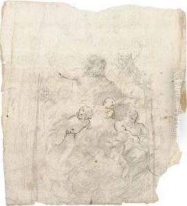 Black Chalk, Pen And Brown Ink, Watermark Orfini Arms Below M Black Chalk, Pen And Brown Ink, Watermark Orfini Arms Below M