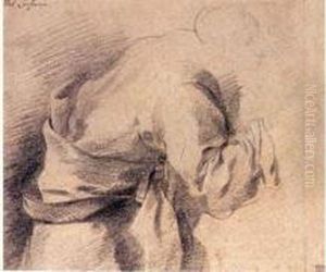 Etude De Drape D'un Homme Penche Vers L'avant