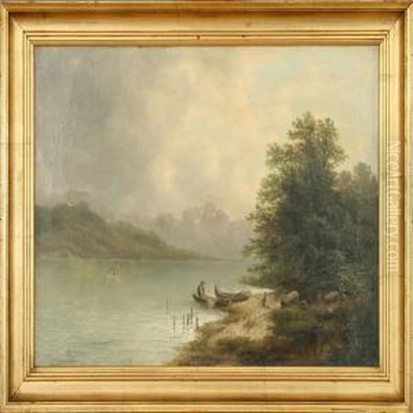 Attributed To: A Southern European Landscape With Mountains. Signed A. Lang - view 1