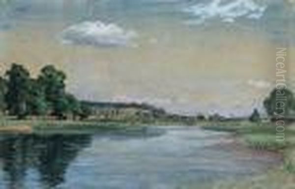 Sommerlandschaft Mit Ruhigem Flusslauf - view 1
