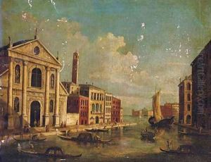 A capriccio of a Venetian canal