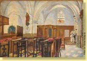 Interieur D'eglise by Maurice Langaskens
