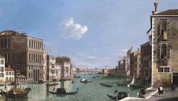 The Grand Canal looking East from the Campo di San Vio with gondolas and a view of Doge's Palace beyond - view 1