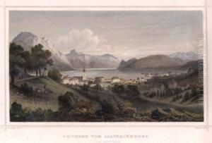 Gmunden Vom Kalvarienberg Aus Gesehen by Julius Lange