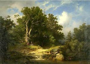 Grande Paesaggio Con Personaggi by Julius Lange