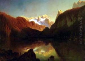 View Of A Lake In An Alpine Landscape