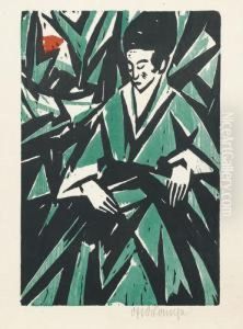 Dame In Grun by Otto Lange
