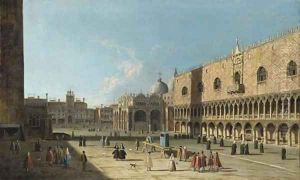 Venice, the Piazza San Marco from the Piazzetta by (Giovanni Antonio Canal) Canaletto