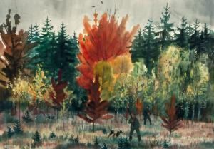 Lange , Auf Der Jagd by Otto Lange